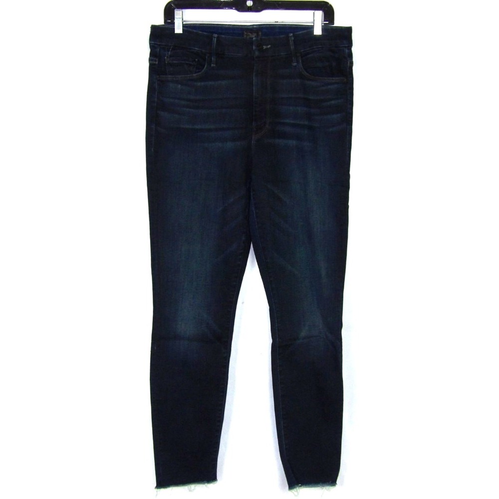 MOTHER Dark Stretch HW LOOKER Ankle Fray Skinny Jeans Women's 32